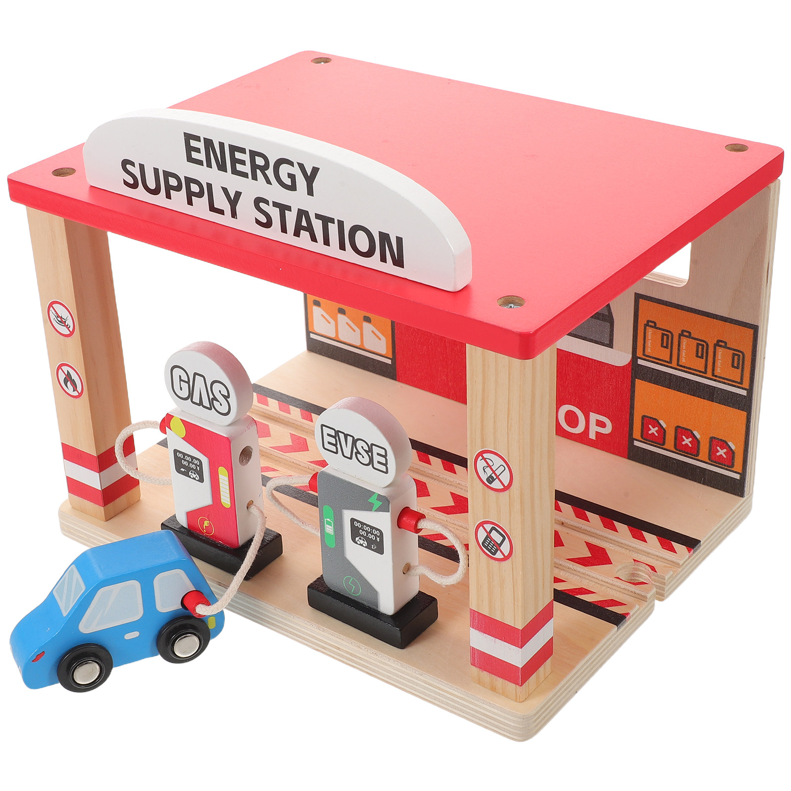 Car Accessories Toy - محطة وقود صغيرة للعب التمثيلي، مجموعة