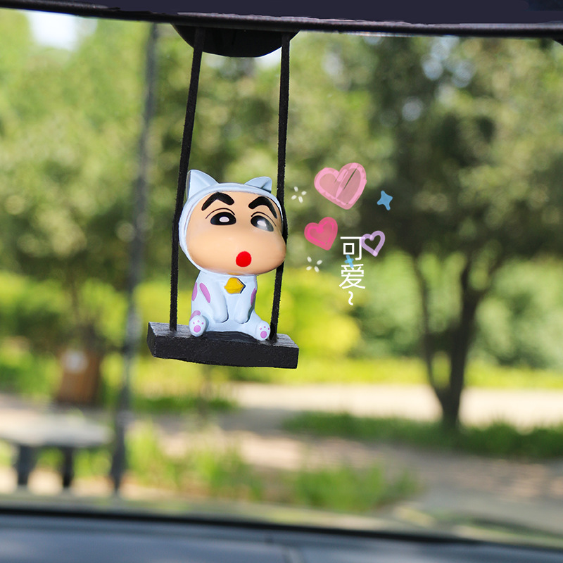 Car Accessories Hanging From Mirror - قلادة سيارة كاواي شين تشان، زينة