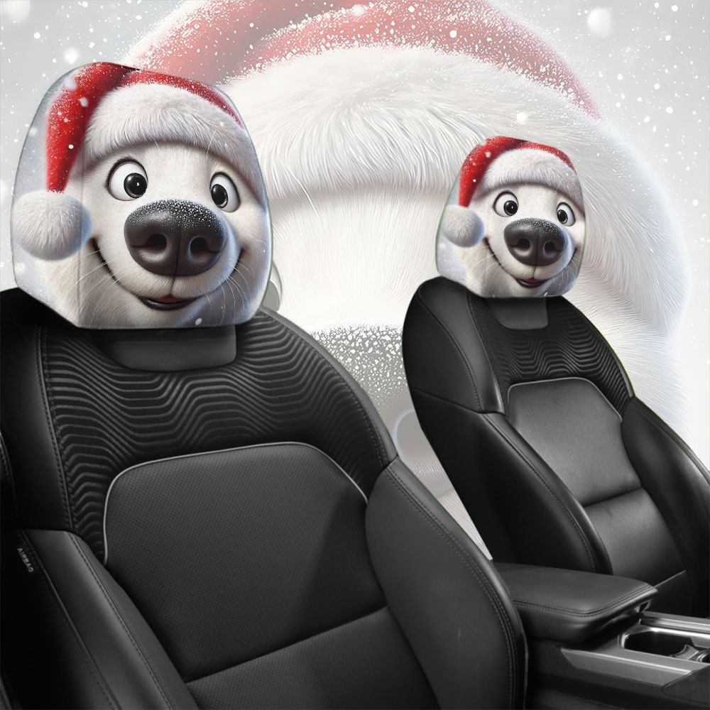 Car Accessories For Winter - قطعتان من قبعات عيد الميلاد، أغطية