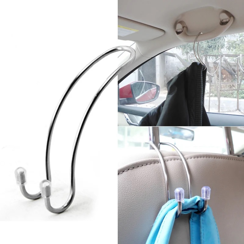 Car Accessories Hanging - قطعتان/مجموعة من خطافات مقعد السيارة المعدنية