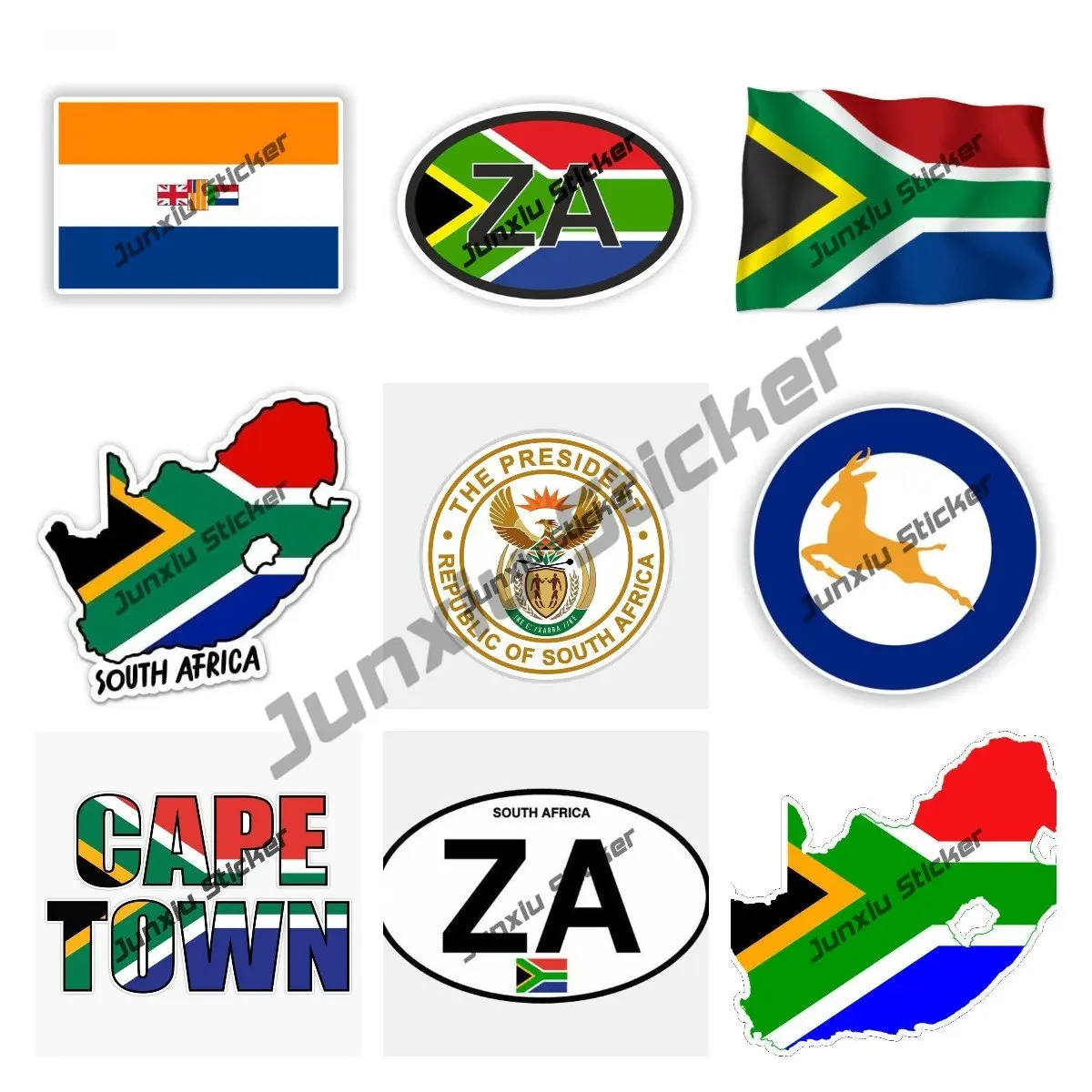Car Accessories Cape Town - خريطة جنوب أفريقيا مع العلم ملصق