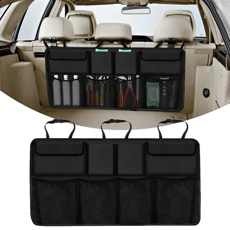 Car Accessories Hanging - حقيبة تخزين شبكية قابلة للتعديل لصندوق