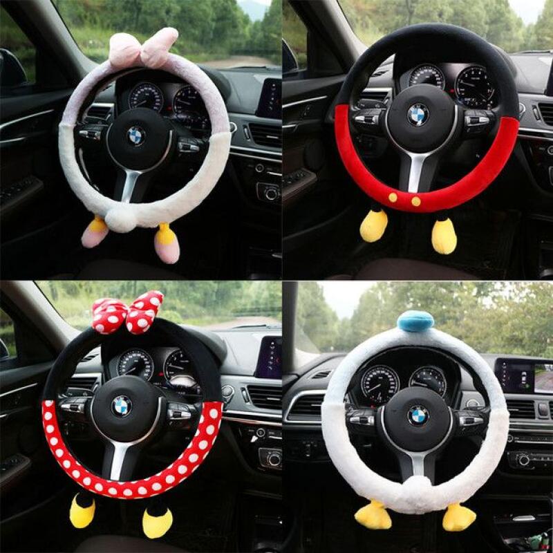 Car Accessories For Winter - غطاء عجلة قيادة ديزني لطيف على