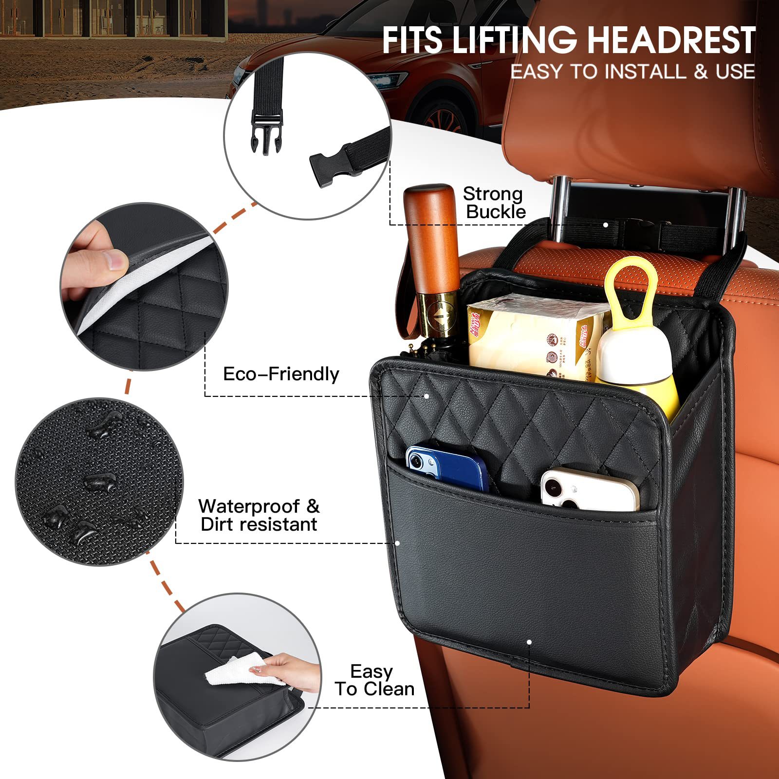 منظم خلفي لمقعد السيارة من الج - مراجعة Car Accessories Hanging وسعره